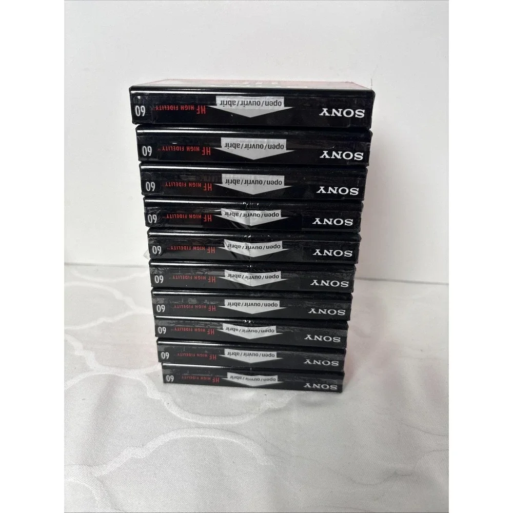 10 New Sealed Sony High Fidelity HF 60 1 Hour Audio Cassette Tape Normal Bias